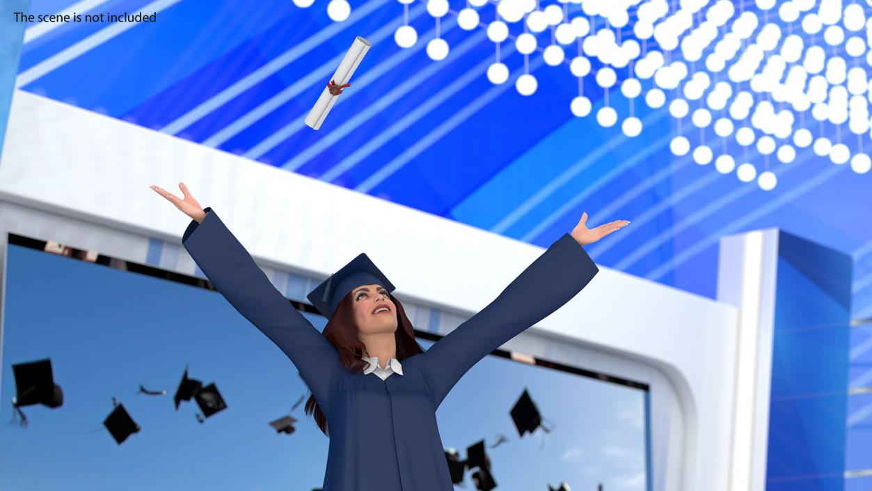 3D model Graduating Student Celebrating Pose