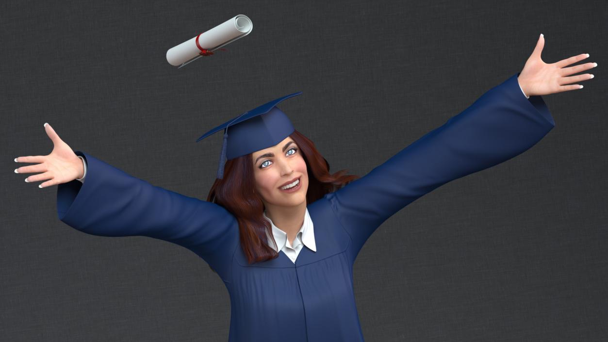 3D model Graduating Student Celebrating Pose