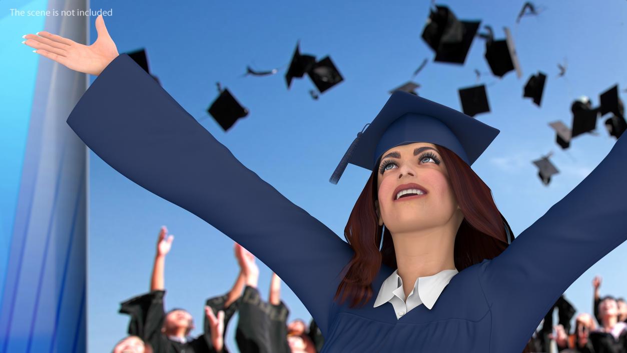 3D model Graduating Student Celebrating Pose