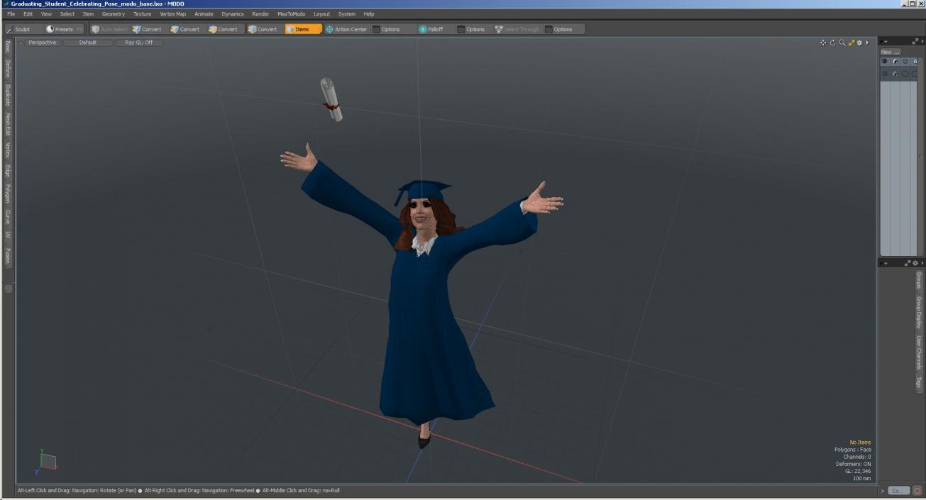 3D model Graduating Student Celebrating Pose