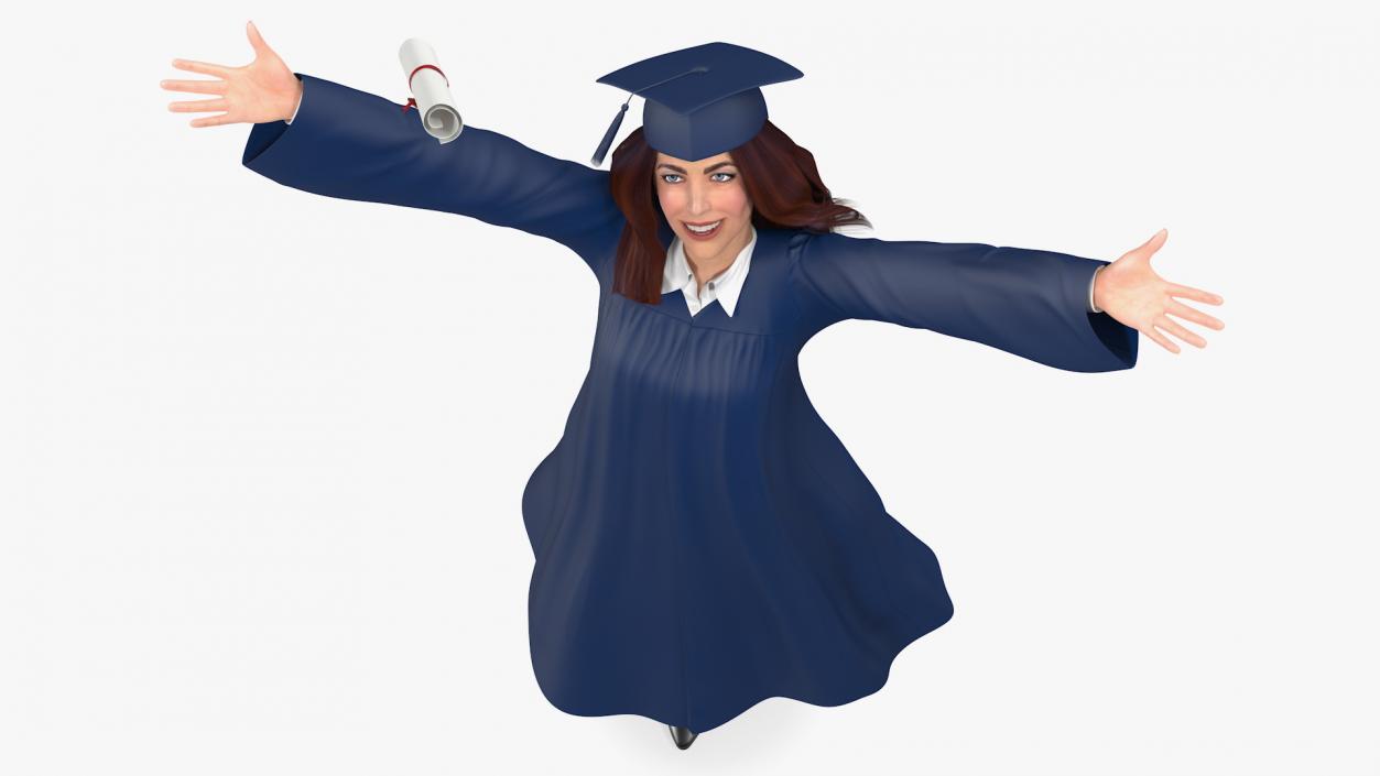 3D model Graduating Student Celebrating Pose