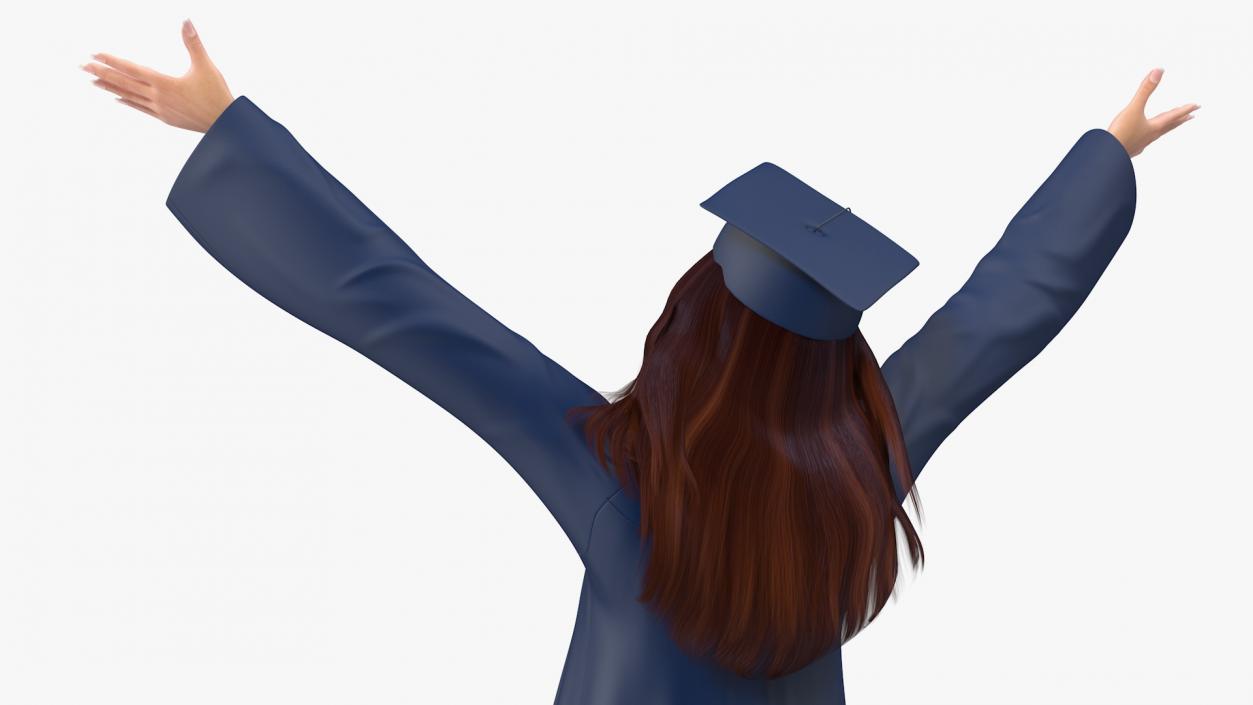 3D model Graduating Student Celebrating Pose