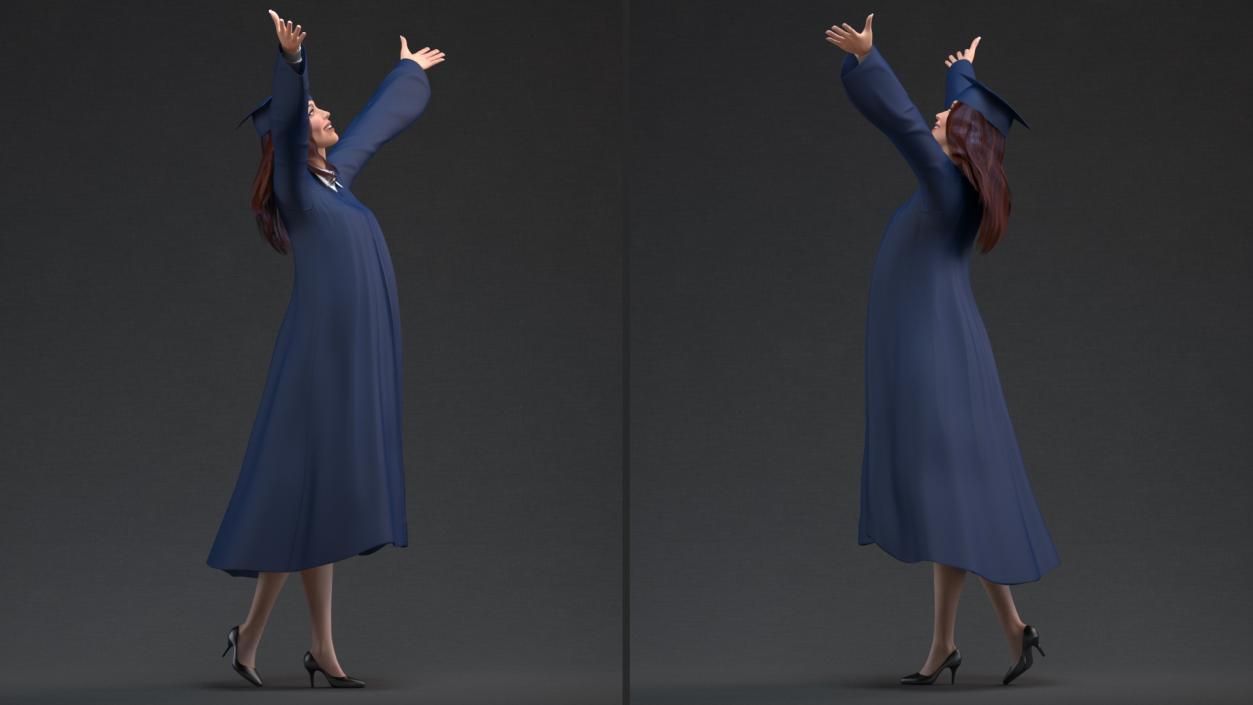 3D model Graduating Student Celebrating Pose