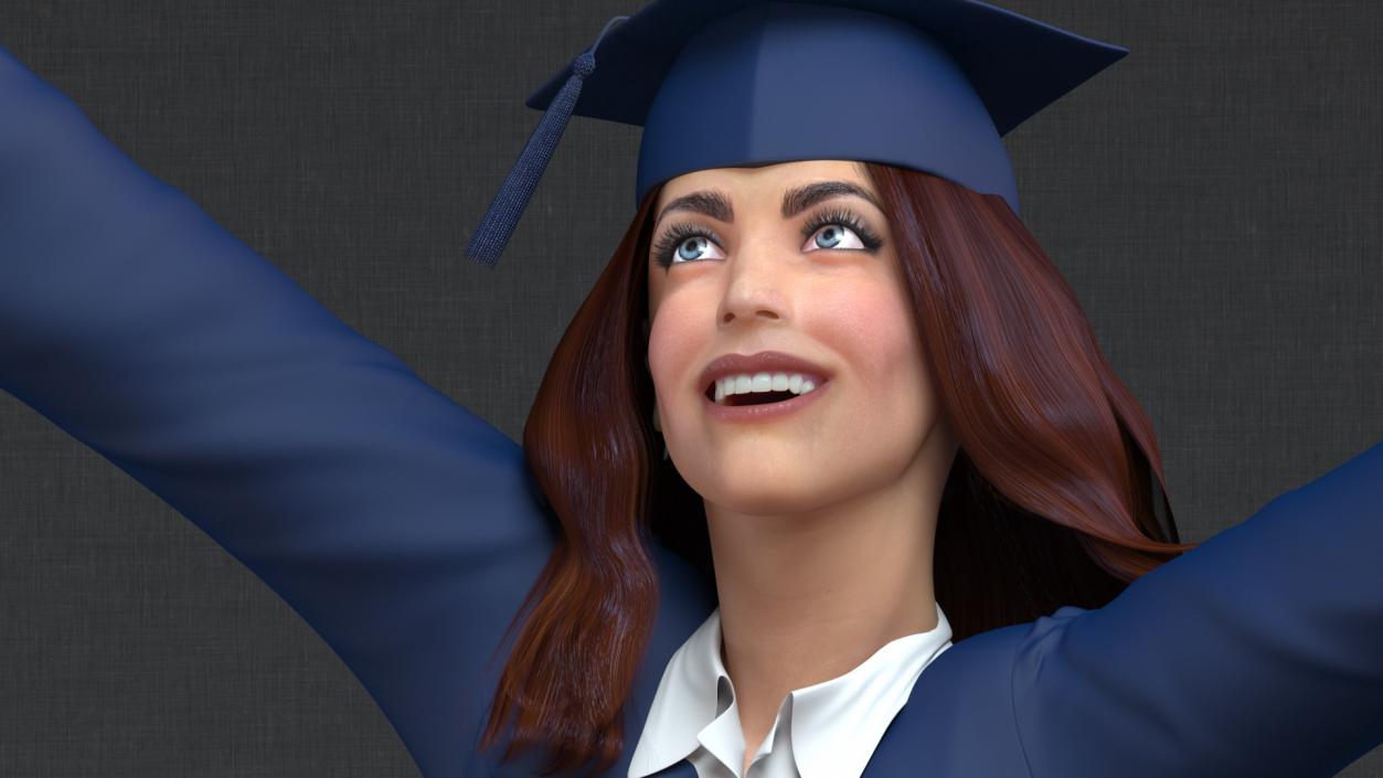 3D model Graduating Student Celebrating Pose