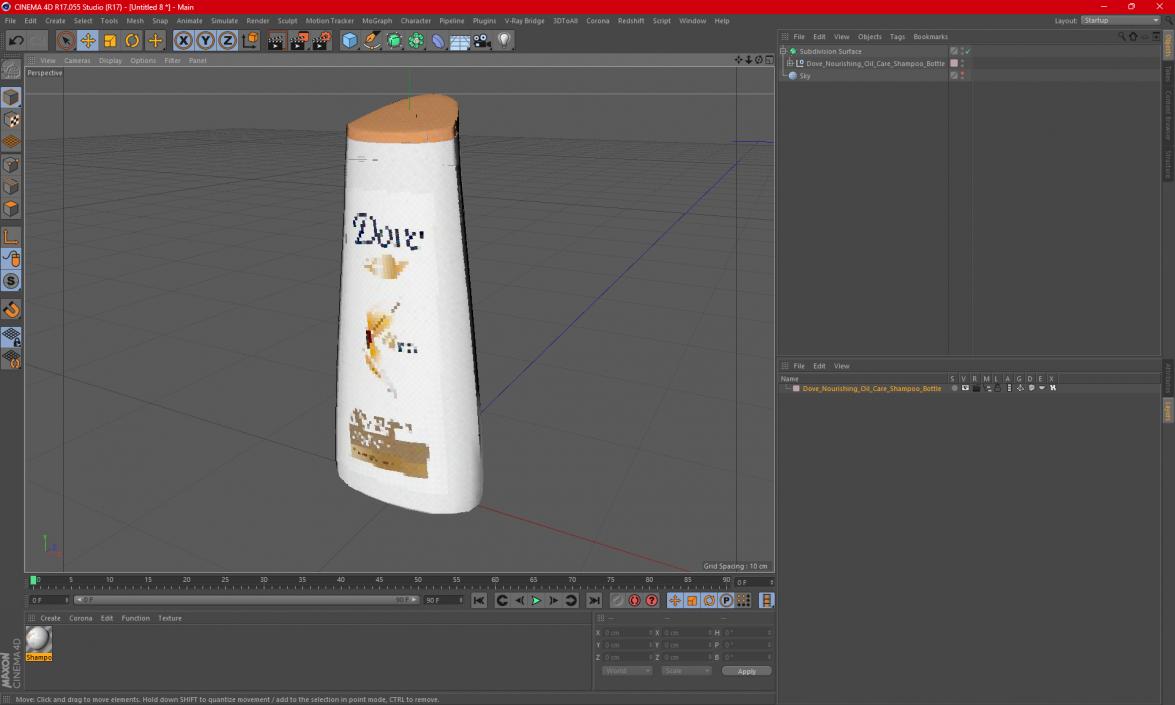 Dove Nourishing Oil Care Shampoo Bottle 3D model