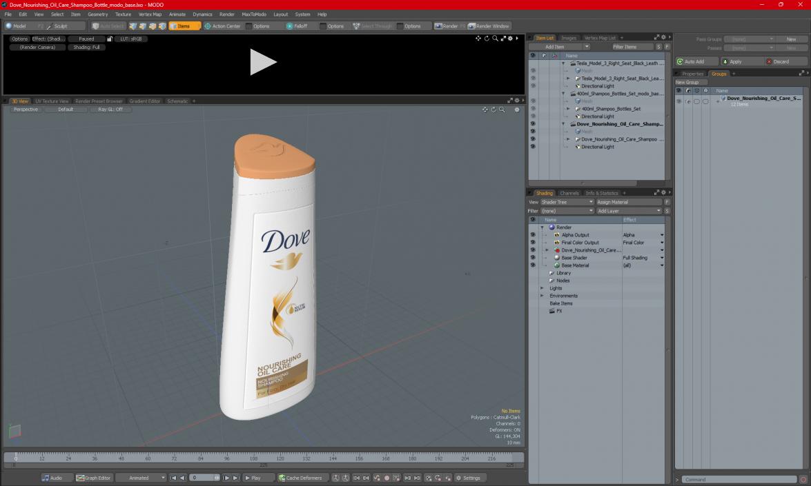 Dove Nourishing Oil Care Shampoo Bottle 3D model