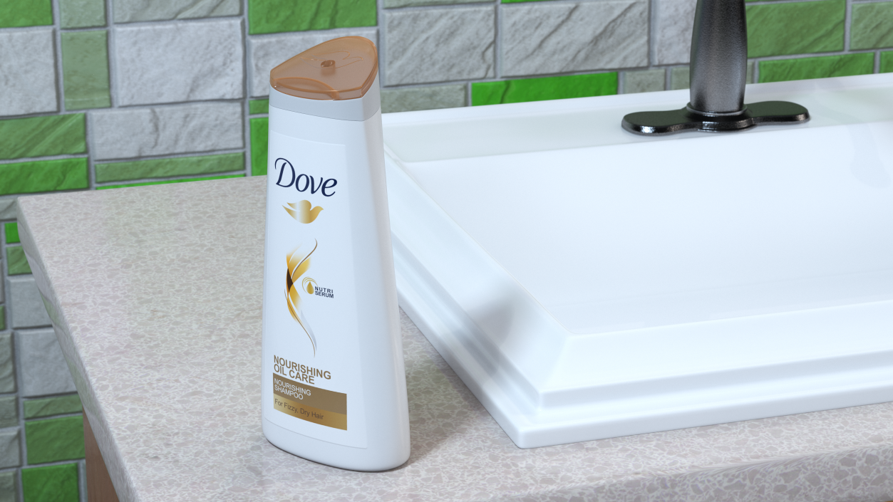 Dove Nourishing Oil Care Shampoo Bottle 3D model