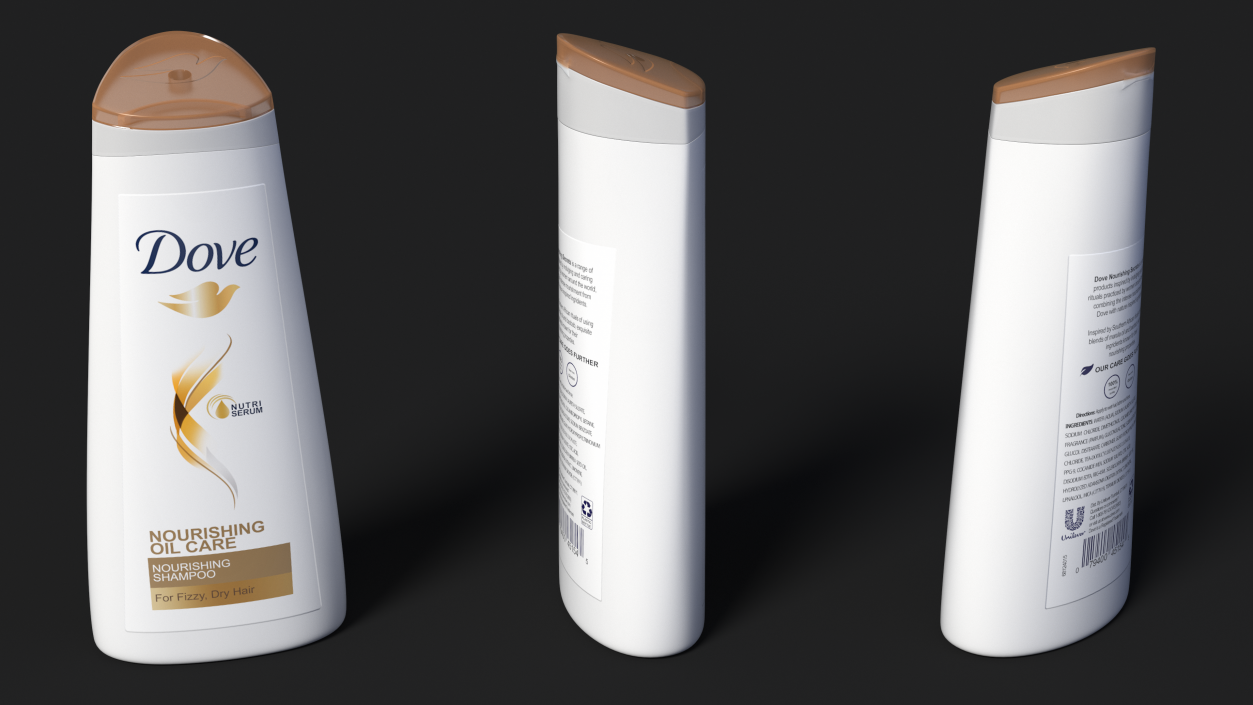 Dove Nourishing Oil Care Shampoo Bottle 3D model