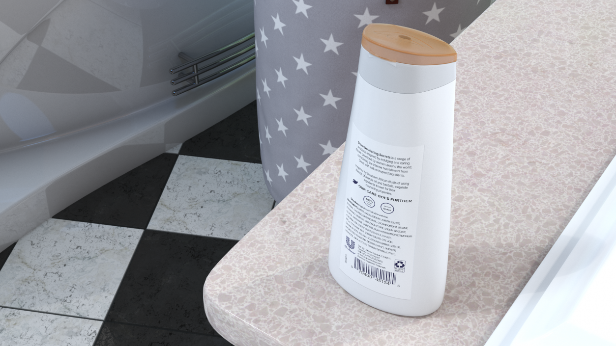 Dove Nourishing Oil Care Shampoo Bottle 3D model