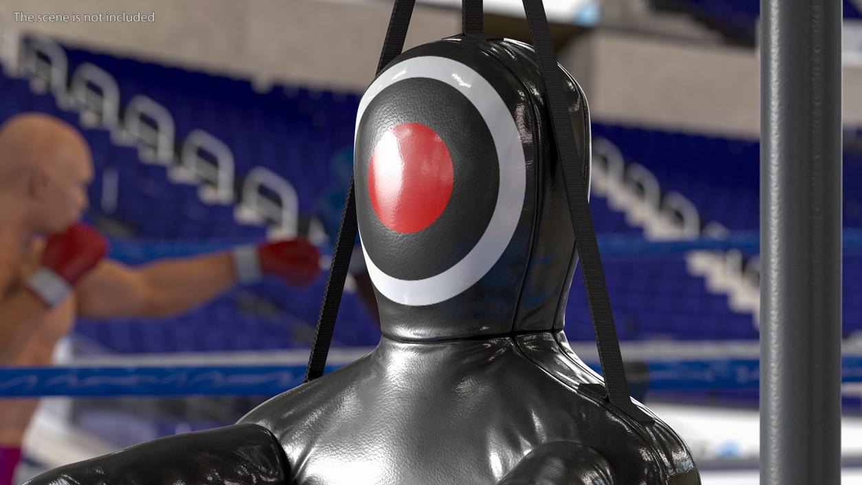 Leather Grappling Dummy with Stand 3D model