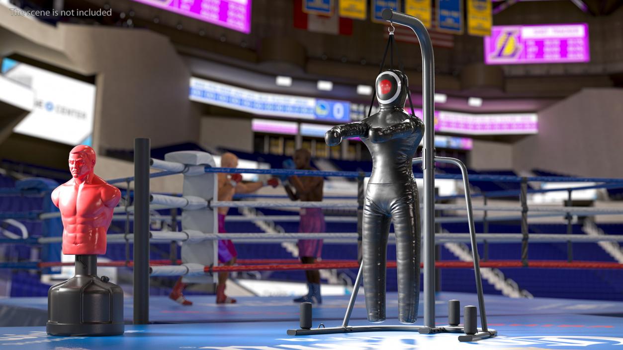 Leather Grappling Dummy with Stand 3D model