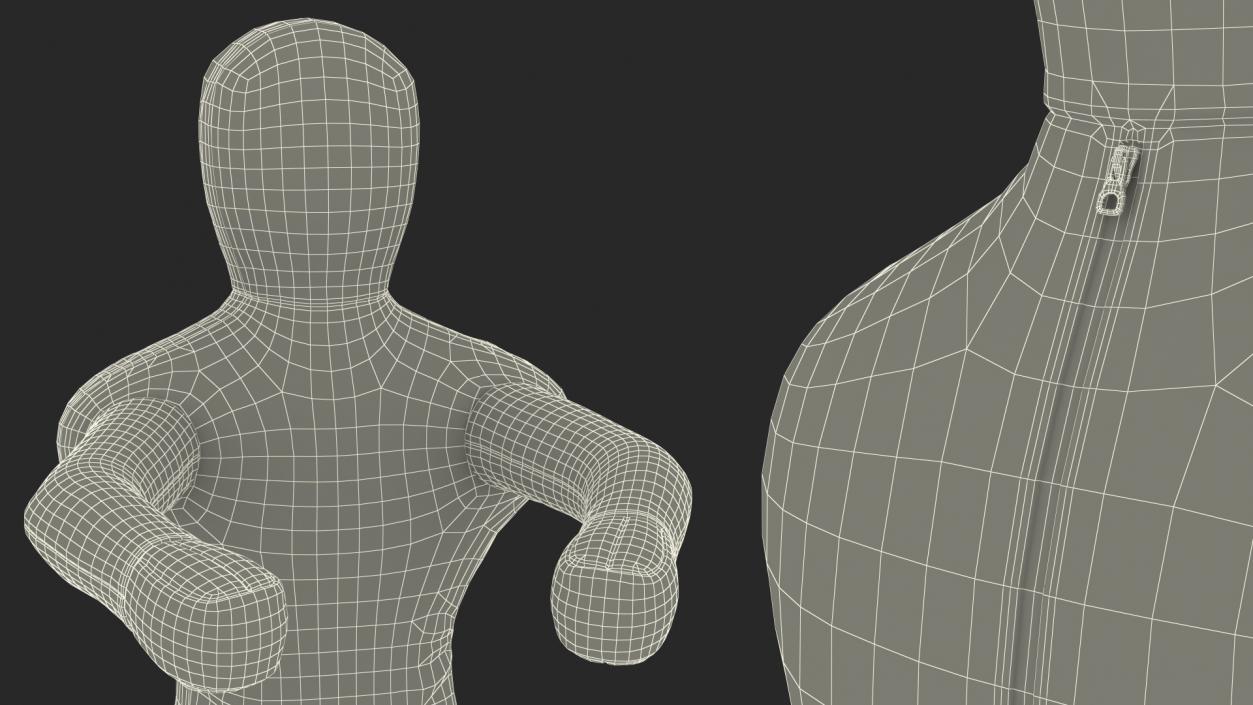 Leather Grappling Dummy with Stand 3D model