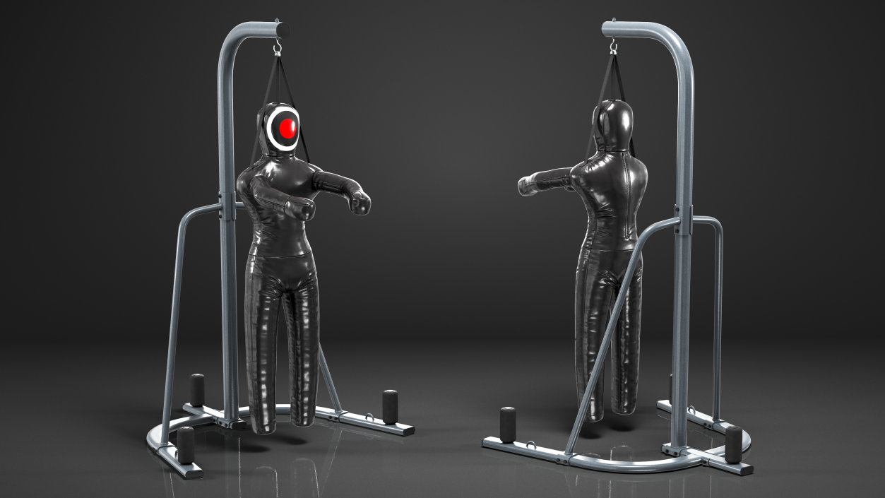 Leather Grappling Dummy with Stand 3D model