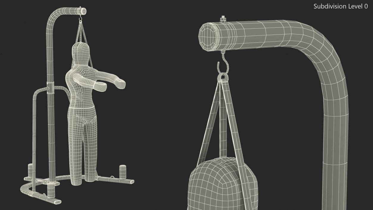 Leather Grappling Dummy with Stand 3D model