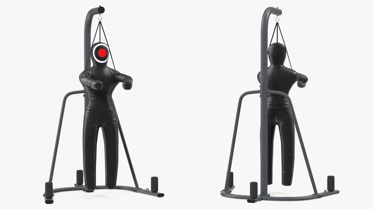 Leather Grappling Dummy with Stand 3D model