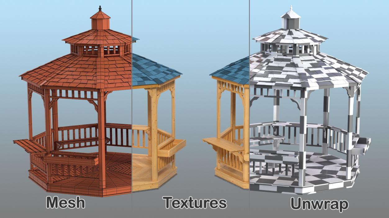 3D model Gazebo Pavilion Structure