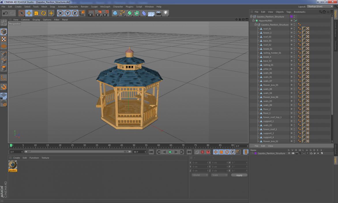 3D model Gazebo Pavilion Structure