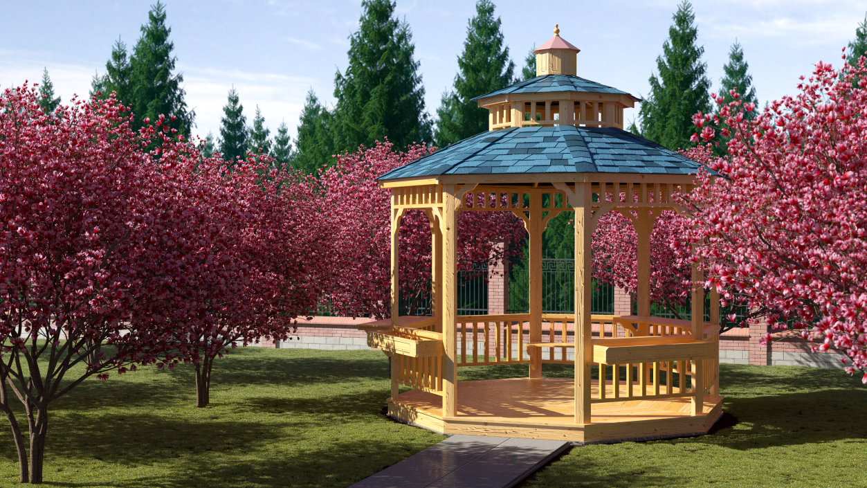 3D model Gazebo Pavilion Structure