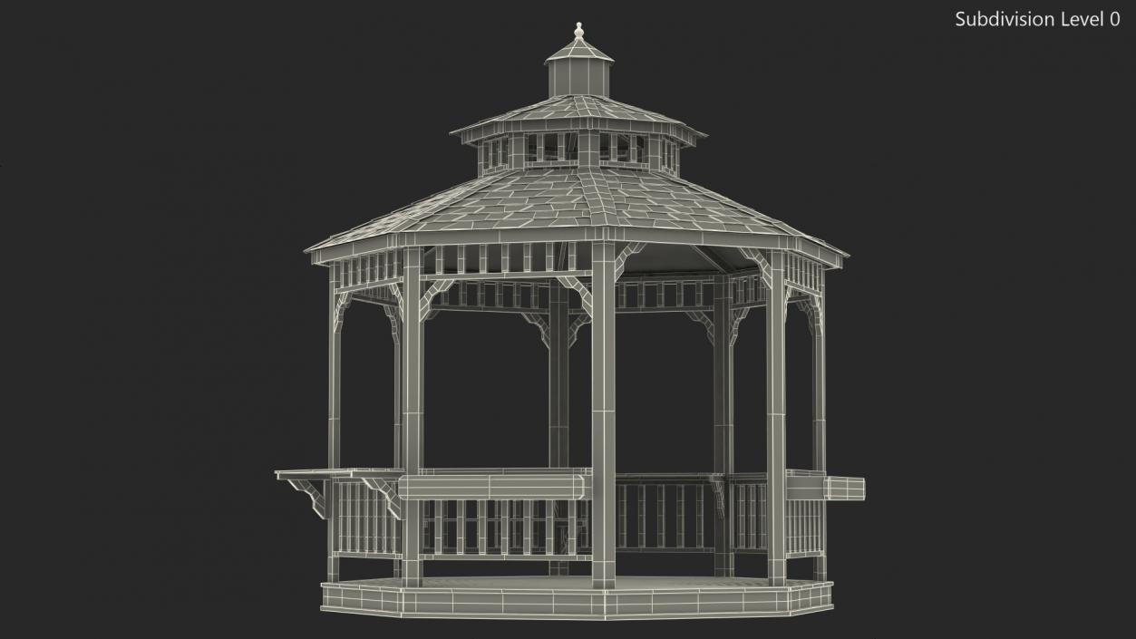 3D model Gazebo Pavilion Structure