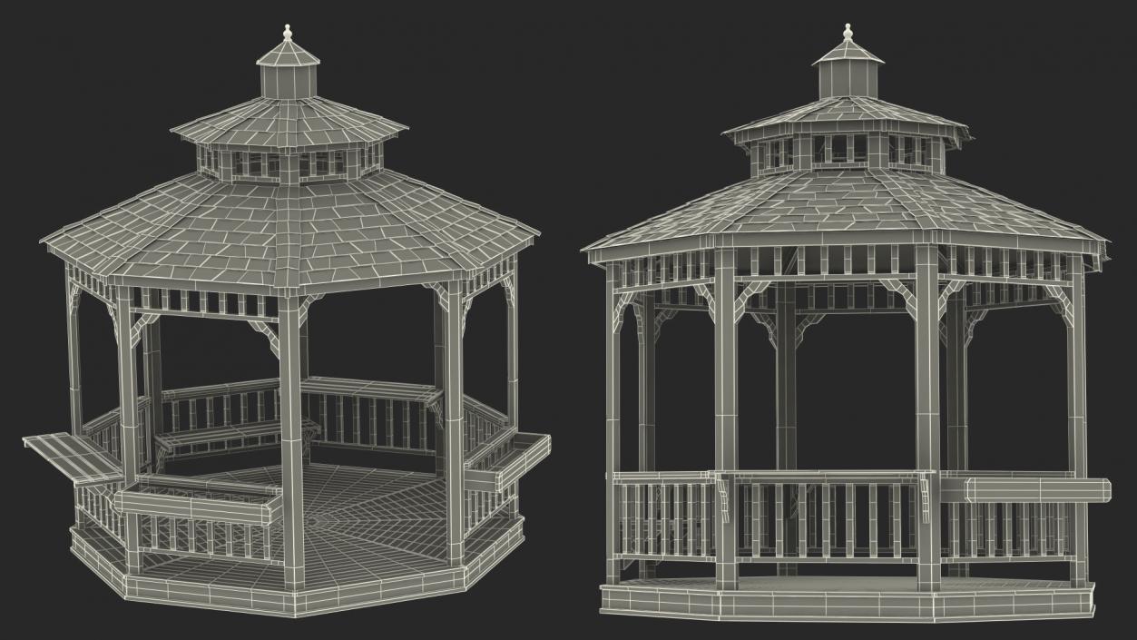 3D model Gazebo Pavilion Structure