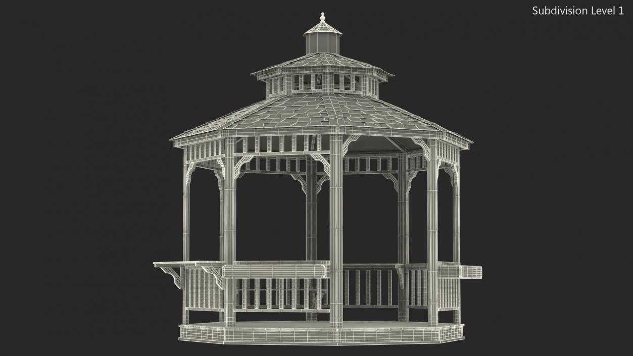 3D model Gazebo Pavilion Structure