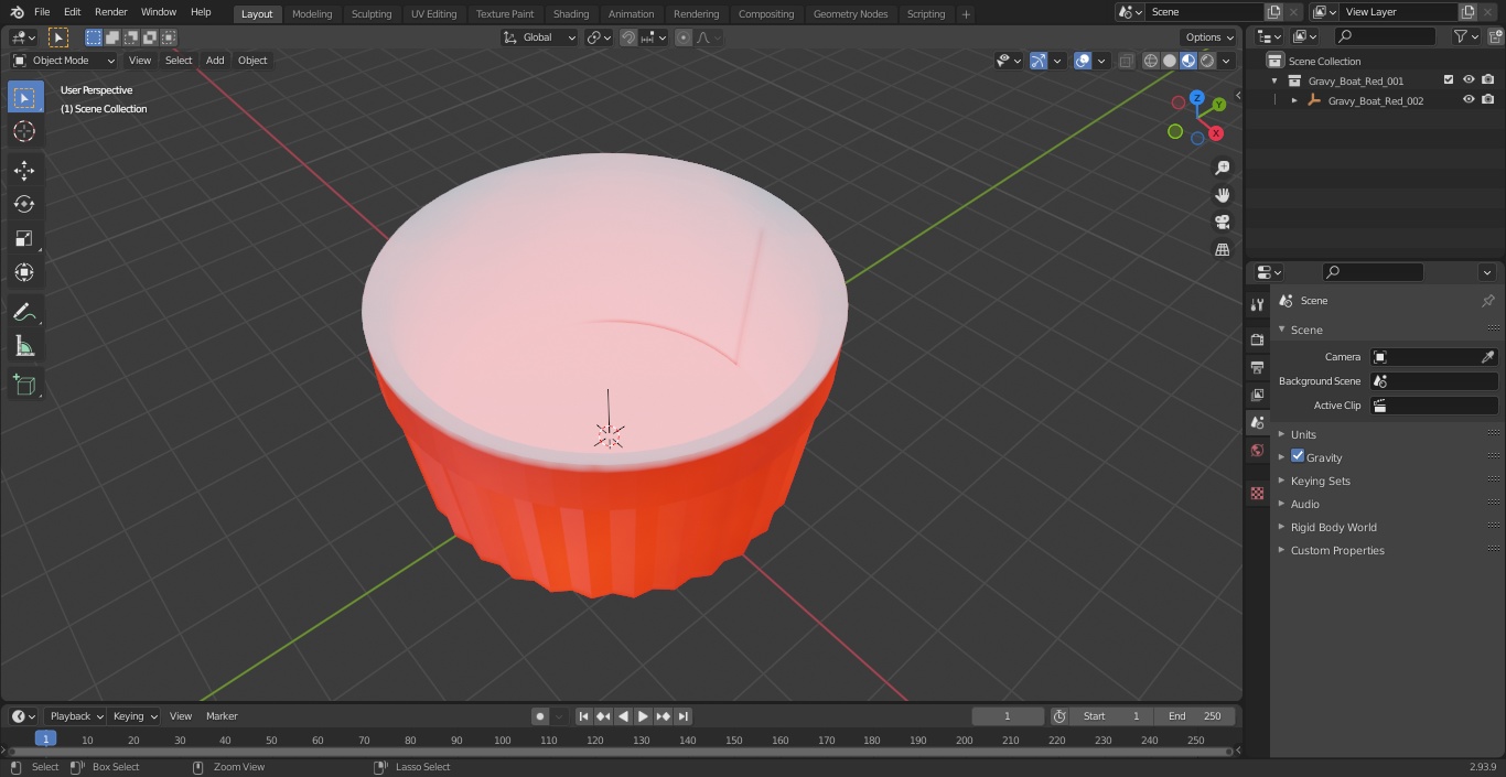 Gravy Boat Red 3D model