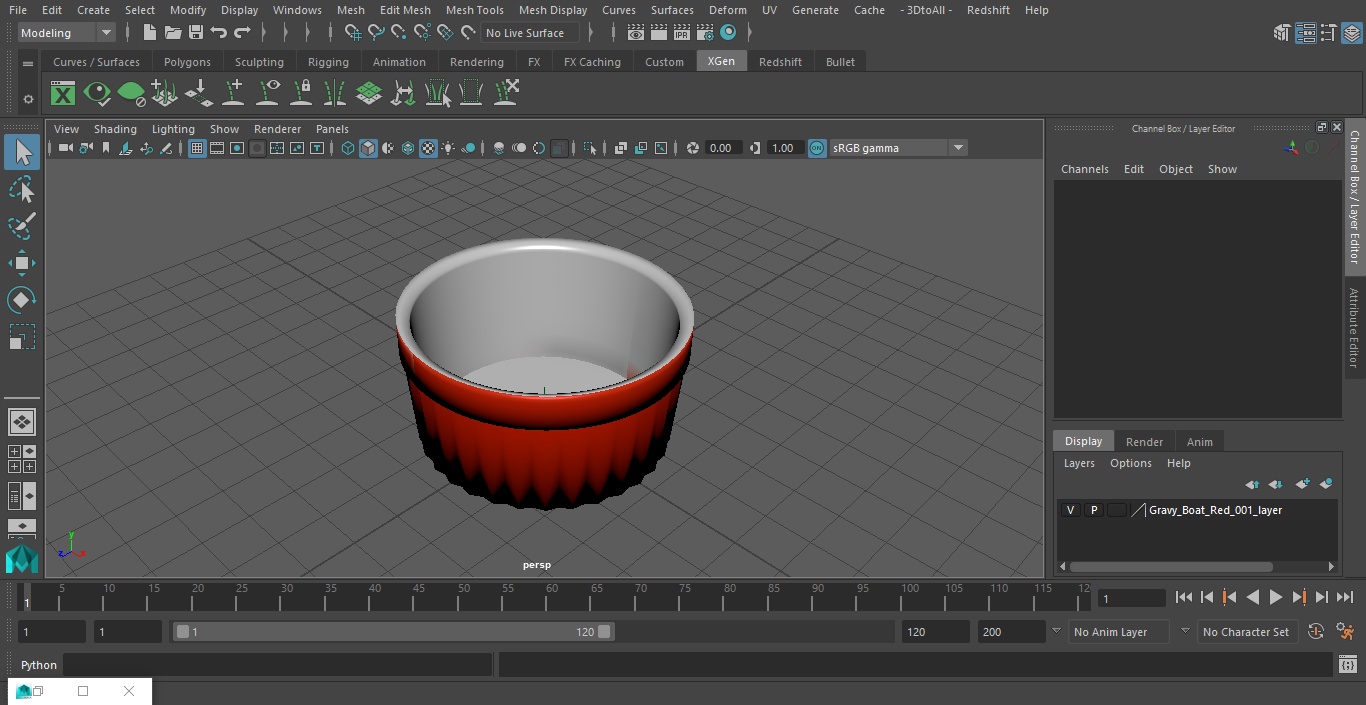 Gravy Boat Red 3D model