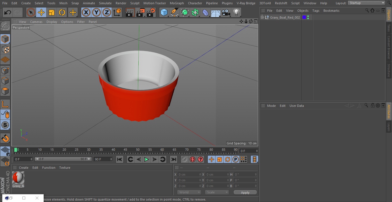 Gravy Boat Red 3D model