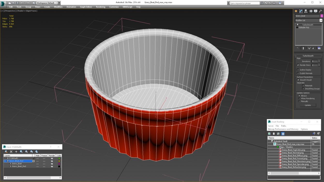 Gravy Boat Red 3D model