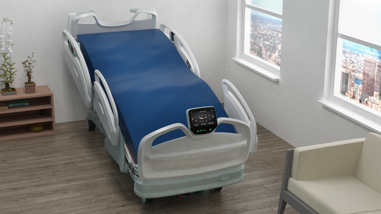 3D model Smart Hospital Bed Rigged