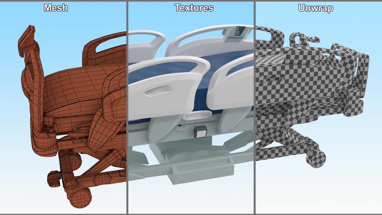 3D model Smart Hospital Bed Rigged