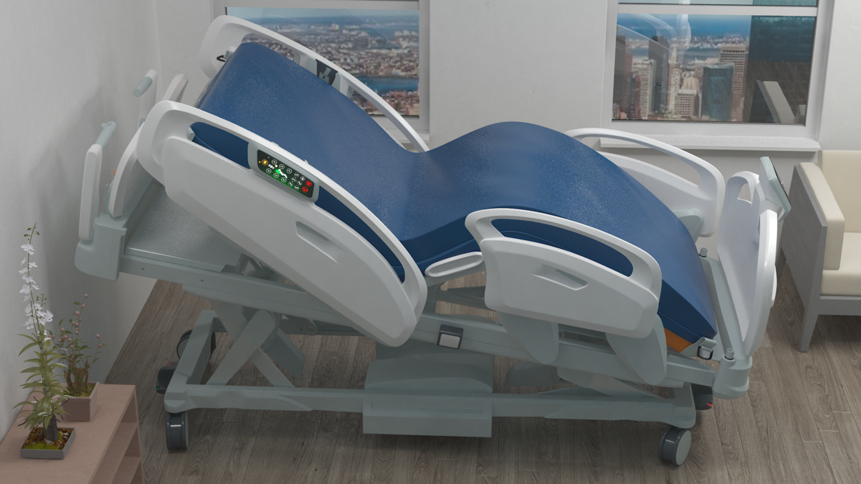 3D model Smart Hospital Bed Rigged