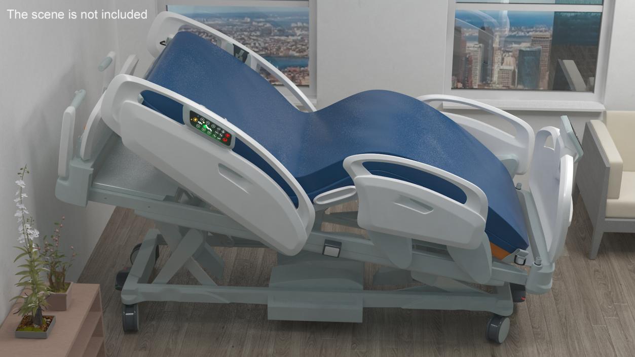 3D model Smart Hospital Bed Rigged