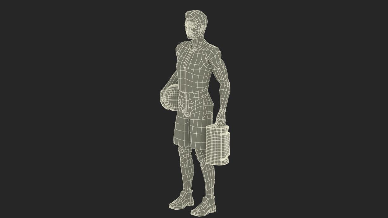 3D Basketball Player with Shoe Bag