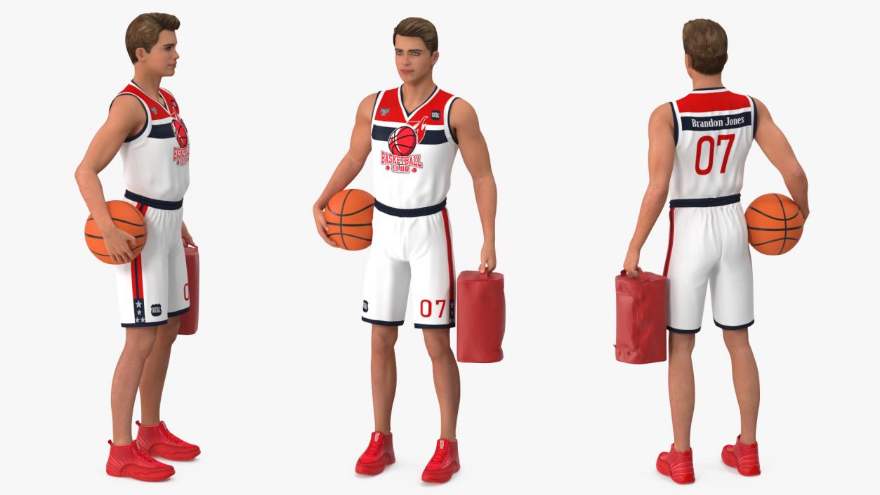 3D Basketball Player with Shoe Bag