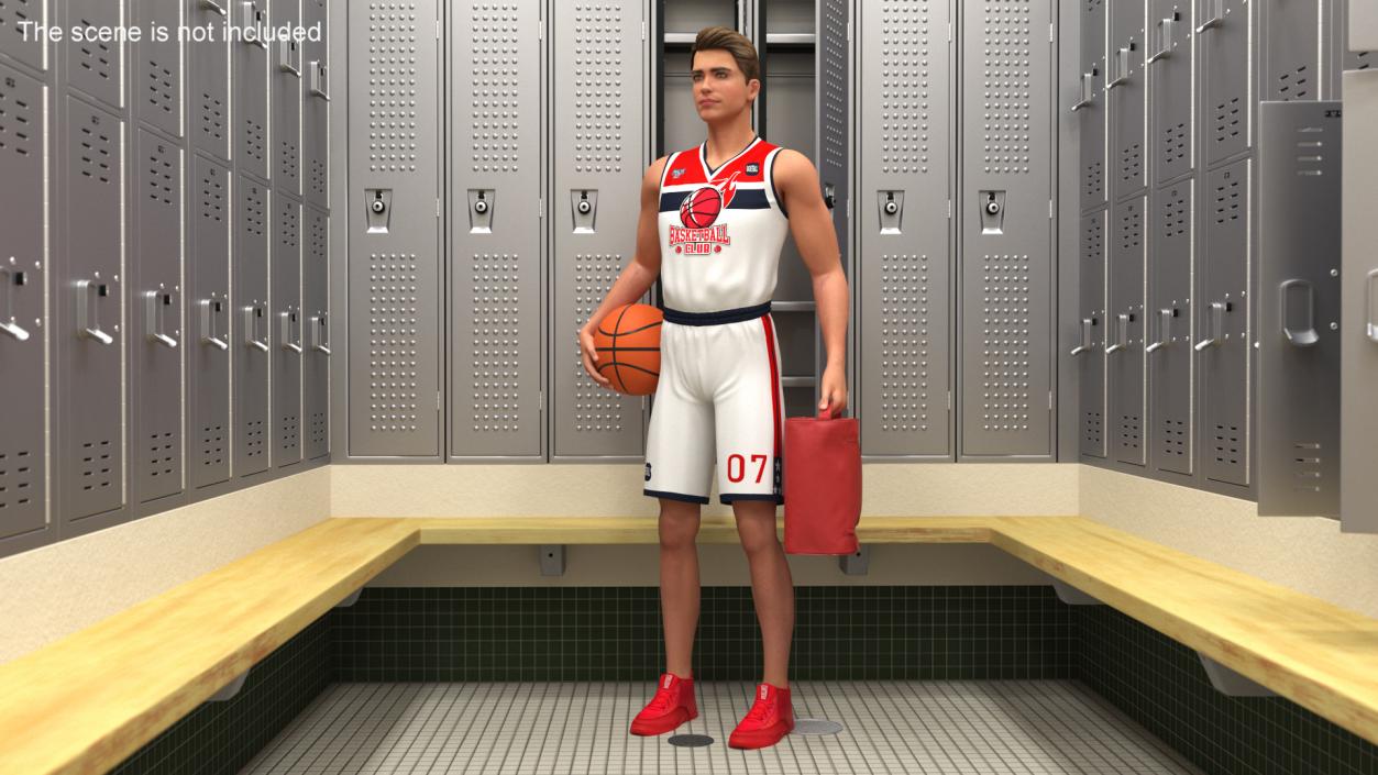 3D Basketball Player with Shoe Bag