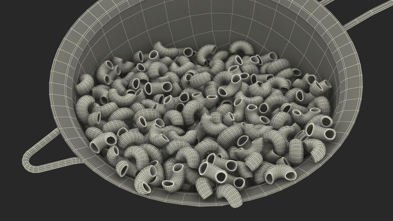 Cooked Elbows Pasta 3D model