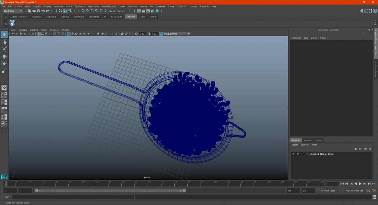 Cooked Elbows Pasta 3D model