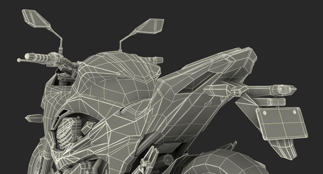 3D model Motorcycle Kawasaki Z800 Red Rigged