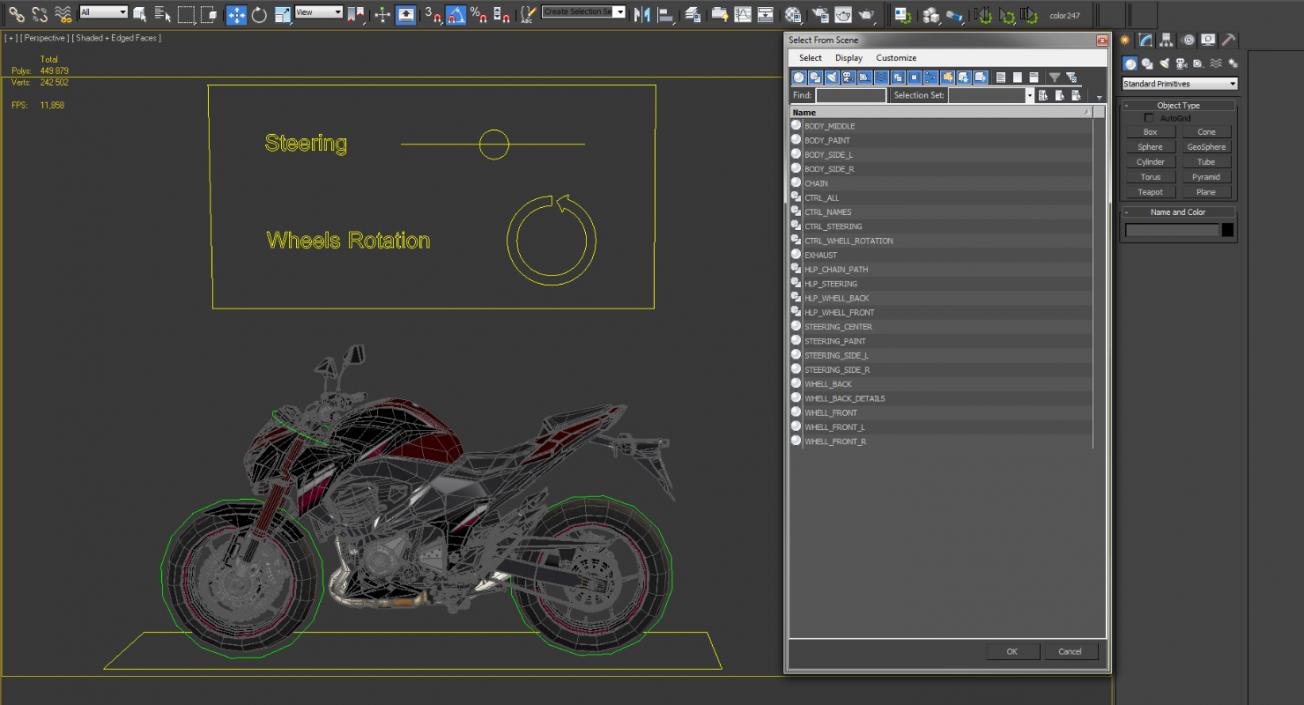 3D model Motorcycle Kawasaki Z800 Red Rigged