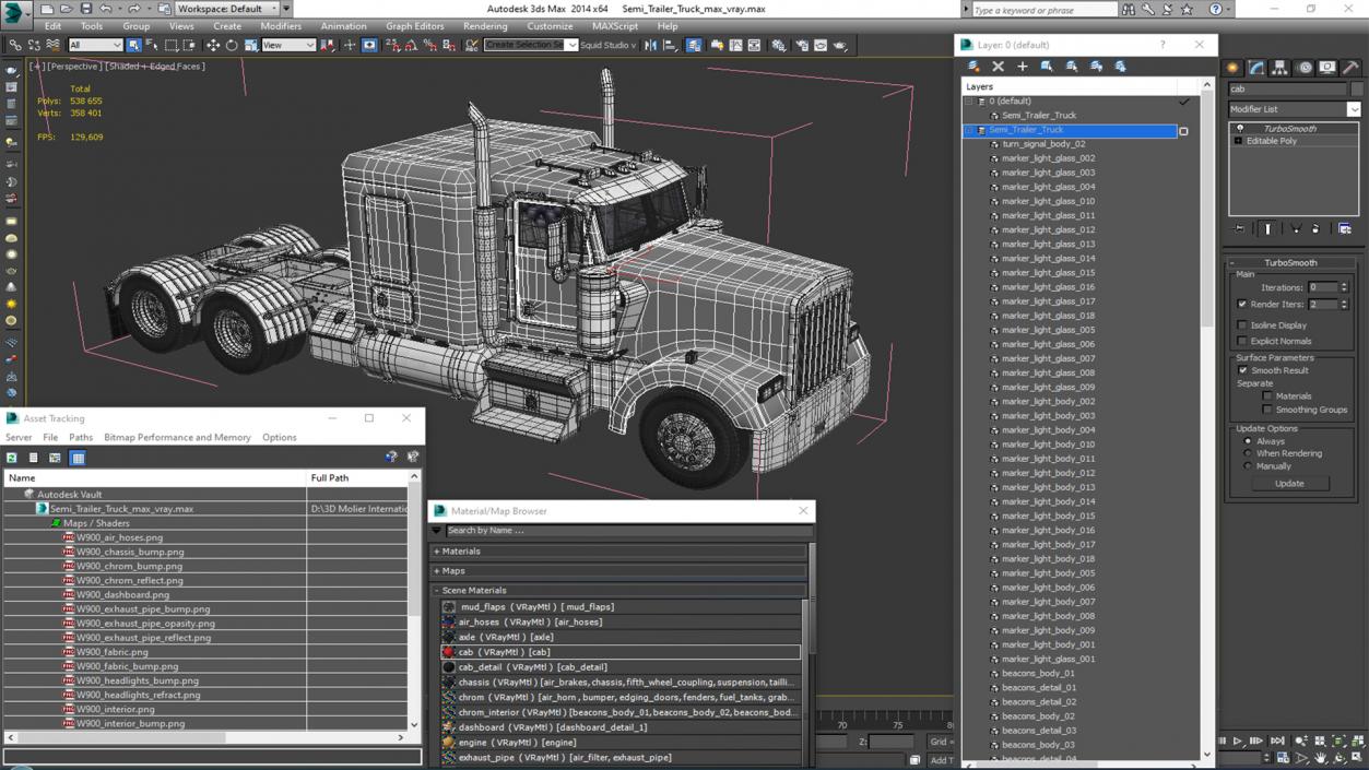 3D model Semi Trailer Truck 2