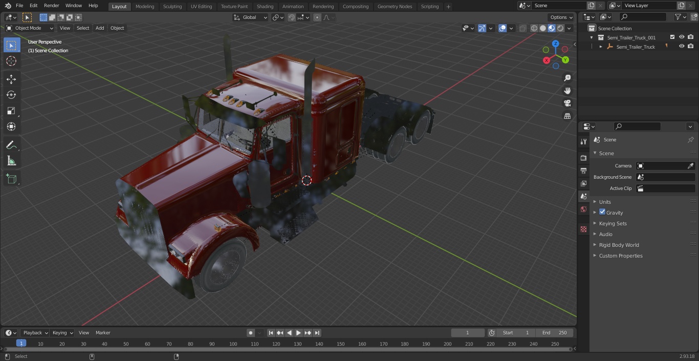 3D model Semi Trailer Truck 2