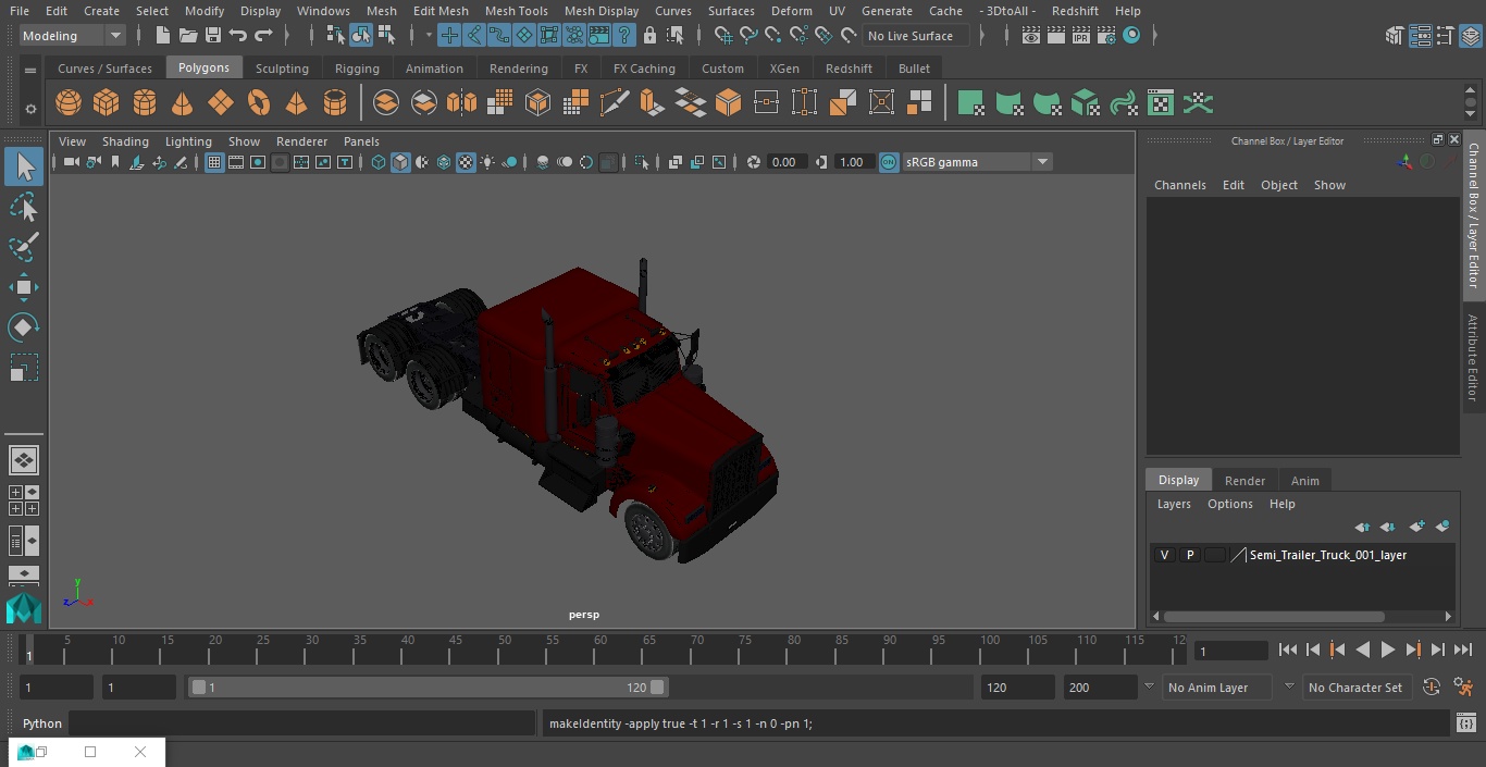 3D model Semi Trailer Truck 2