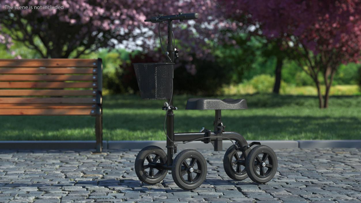 3D model Knee Walker Scooter Black