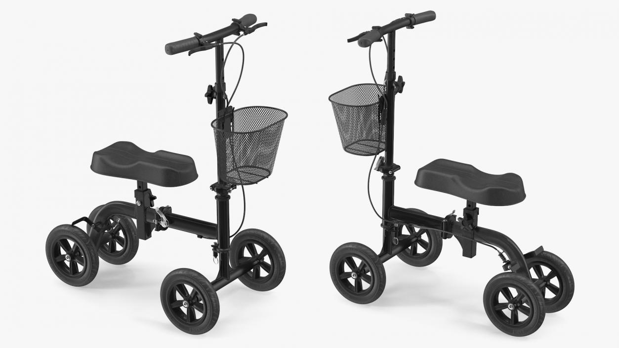 3D model Knee Walker Scooter Black