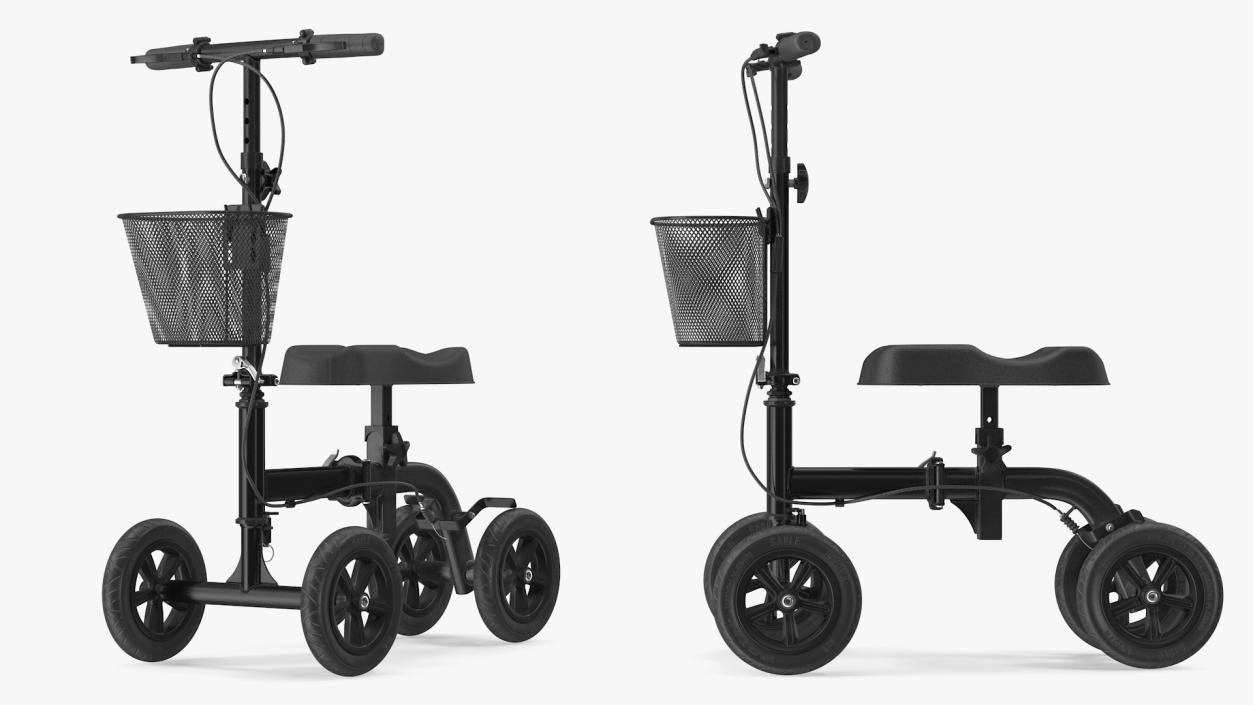 3D model Knee Walker Scooter Black