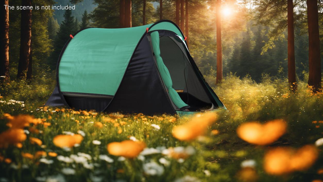 Camping Tent with Door Opened 3D model