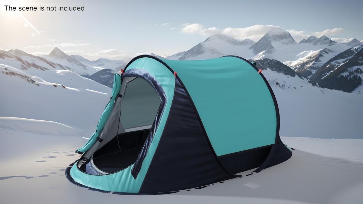 Camping Tent with Door Opened 3D model