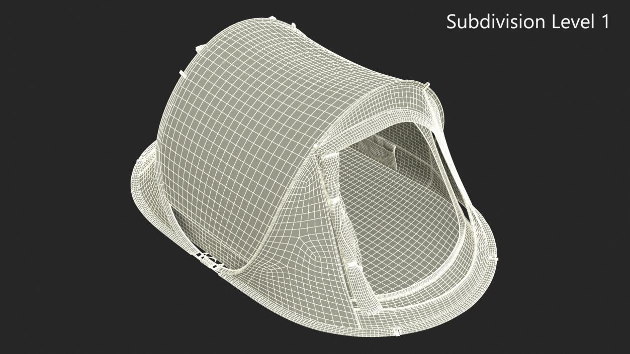 Camping Tent with Door Opened 3D model