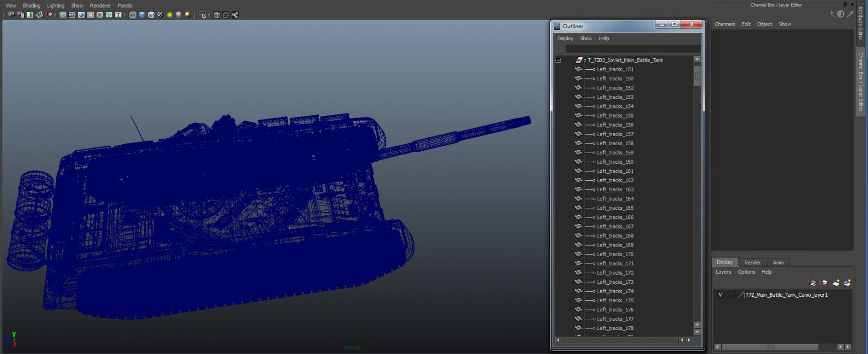 3D model T72 Main Battle Tank Camo